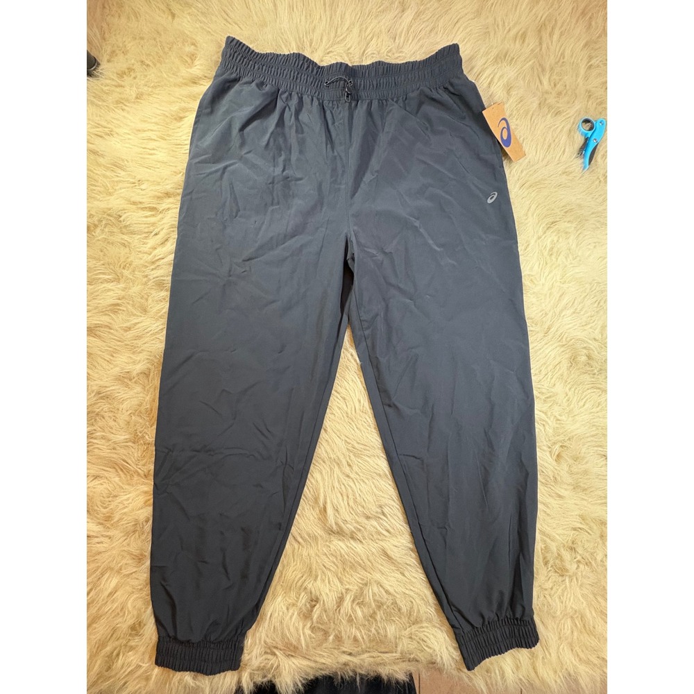 Asics Womens Stretch Woven Jogger Pants Black XL AMXWPA2779 New